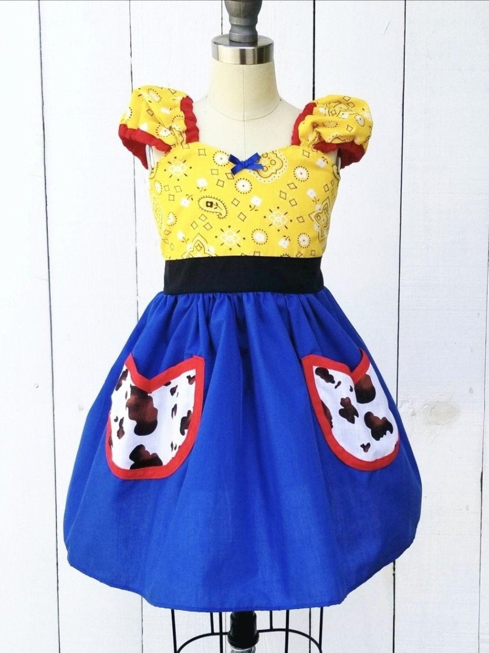 Jessie  Cowgirl Girls Halloween Costume Dress Handmade Size 6/6X Toy Story